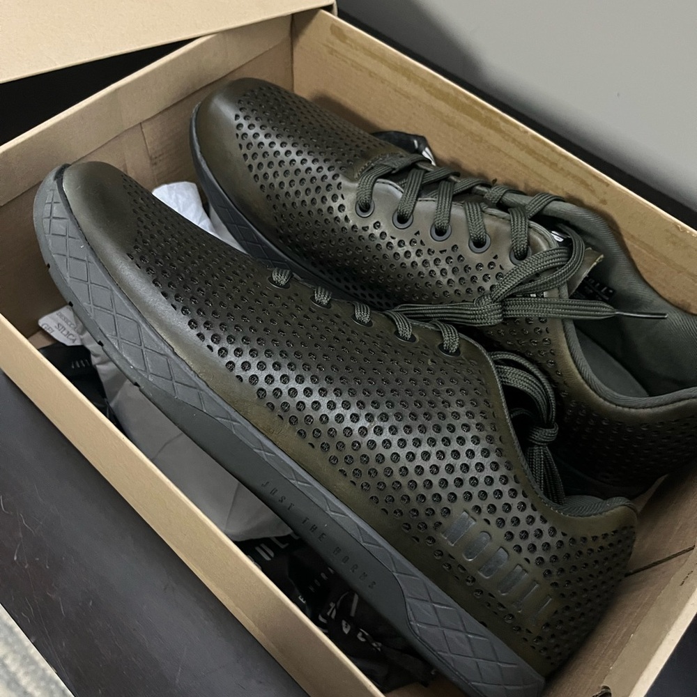 Nobull Leather Trainer Olive Green Mens 13 Like New!
